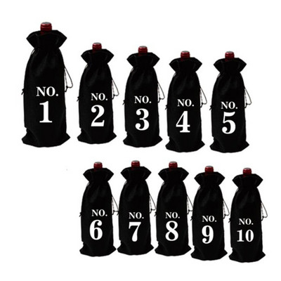 10 tk džuudist veinikotid koos nööriga nummerdatud veinipudelite kinkekotid Pimedate veinikaante degusteerimine