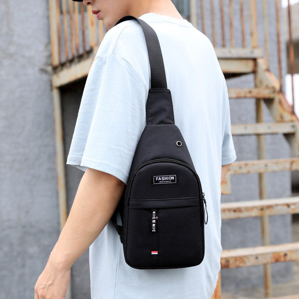 Geantă de umăr cu logo pentru bărbați din pânză