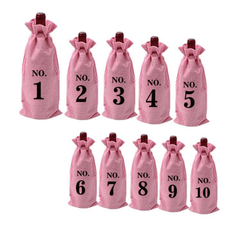 10 tk džuudist veinikotid Hesseni numbriga veinipudeli kinkekotid koos nööriga veinikaanega Degusteerimine jõuluveinipudelikott