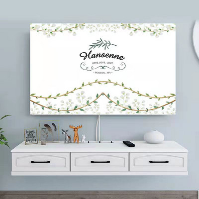 Husă TV din flanel de cristal în stil nordic, agățată LCD cu ecran plat curbat, husă universală pentru prosop pentru televizor