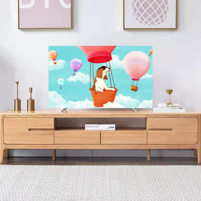 Husă TV din flanel de cristal în stil nordic, agățată LCD cu ecran plat curbat, husă universală pentru prosop pentru televizor