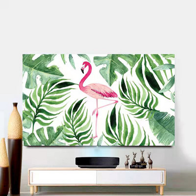 Husă TV din flanel de cristal în stil nordic, agățată LCD cu ecran plat curbat, husă universală pentru prosop pentru televizor