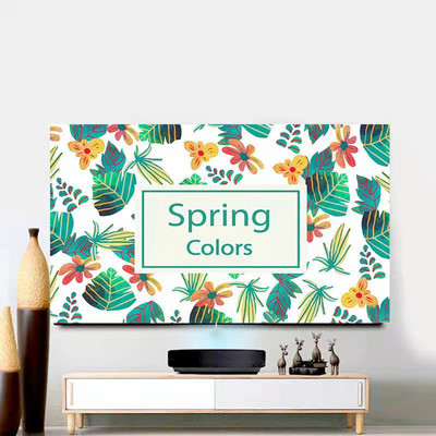 Husă TV din flanel de cristal în stil nordic, agățată LCD cu ecran plat curbat, husă universală pentru prosop pentru televizor