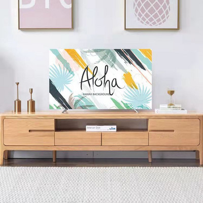 Husă TV din flanel de cristal în stil nordic, agățată LCD cu ecran plat curbat, husă universală pentru prosop pentru televizor