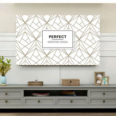 Husă TV din flanel de cristal în stil nordic, agățată LCD cu ecran plat curbat, husă universală pentru prosop pentru televizor