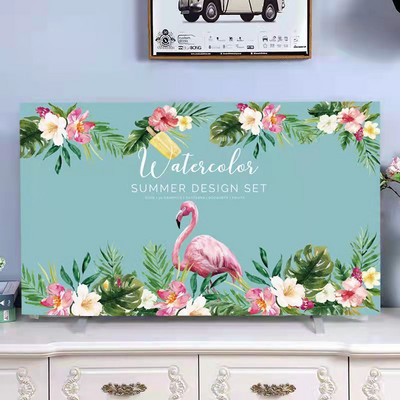 Husă TV din flanel de cristal în stil nordic, agățată LCD cu ecran plat curbat, husă universală pentru prosop pentru televizor