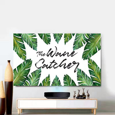 Husă TV din flanel de cristal în stil nordic, agățată LCD cu ecran plat curbat, husă universală pentru prosop pentru televizor