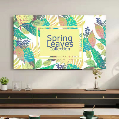 Husă TV din flanel de cristal în stil nordic, agățată LCD cu ecran plat curbat, husă universală pentru prosop pentru televizor