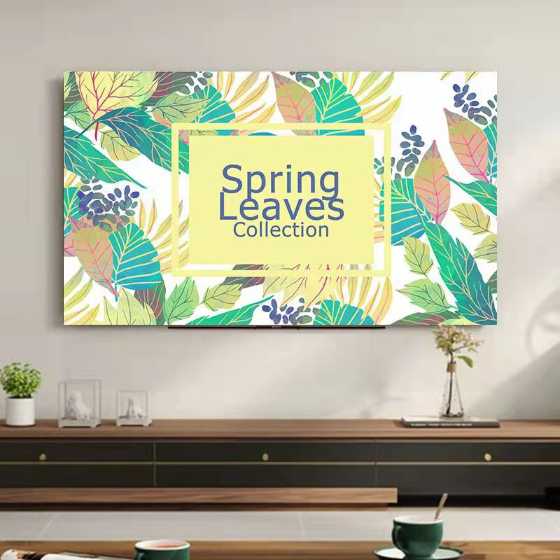 Husă TV din flanel de cristal în stil nordic, agățată LCD cu ecran plat curbat, husă universală pentru prosop pentru televizor