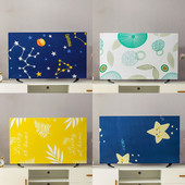 Tlač elastickej sily na televíznu kapucňu, kryt na televízor, látka s krytom na TV, 19-70 palcov, mena, jednoduchý a moderný európsky štýl