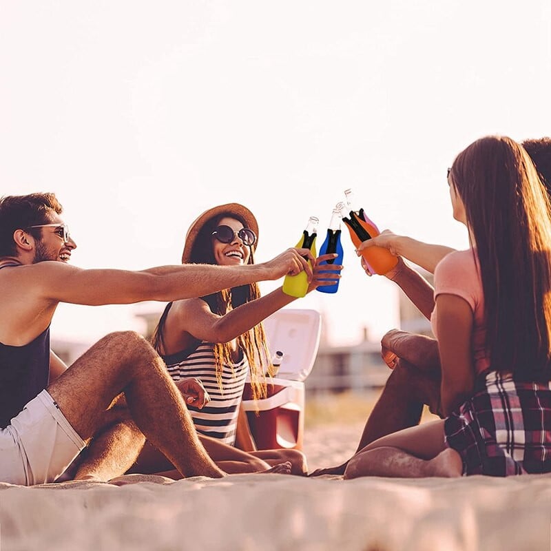 Balenie 4 izolačných obalov na pivné fľaše, zipsové obaly na fľaše, chladiace obaly na pivné fľaše, neoprénový kryt