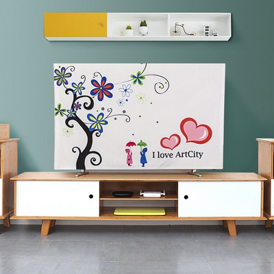 2021 Nový výpredaj Jednoduchá tlač Kryt na TV Protiprachový kryt na LCD TV 52/55/60/65/70 palcový Závesný univerzálny ochranný kryt na stôl