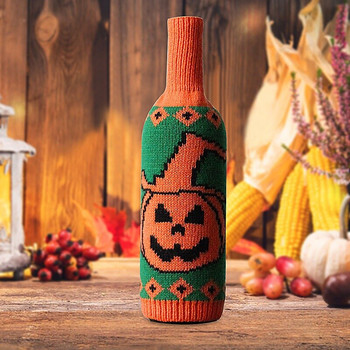 3PCS Нови пристигания Комплект пуловер за бутилка с капак за бутилка вино с цветна тема Хелоуин