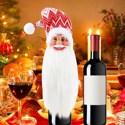 Christmas New Old Man's Head Διακοσμητικό καπάκι μπουκαλιού κρασιού Κρεμαστό κρεμαστό κόσμημα Εστιατόριο Μπαρ Ρεσεψιόν Μονό μπουκάλι κρασί Τσάντα κρασιού