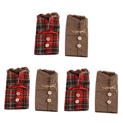 JFBL Hot 6db karácsonyi pulóver borosüveg fedél, legújabb gallérral és gombos kabáttal borosüveg pulóver borosüveg (A stílus)