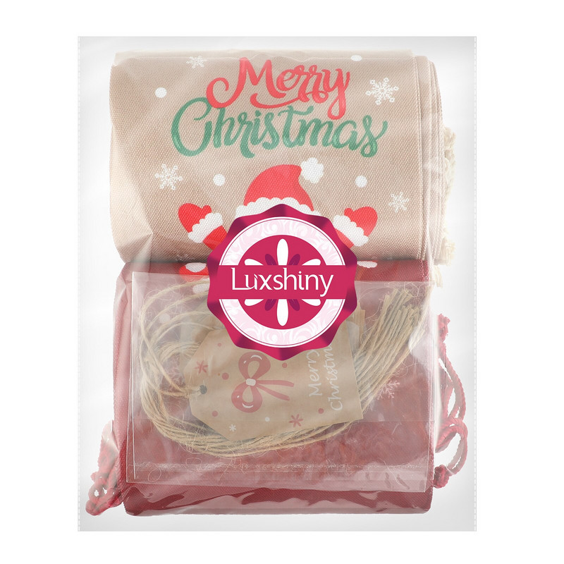Τσάντες Χριστουγεννιάτικο Δώρο Bottlebag Δώρα Μπουκάλια Σαμπάνια Κορδόνι Λινάτσας Ετικέτες Χριστουγεννιάτικα μανίκια Αποθήκευση Μεταφορέας Υφασμάτινο σετ γευσιγνωσίας τυφλό