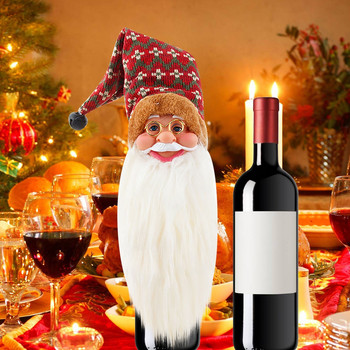 Тънки чаши за вино без дръжки Коледа Нова глава на старец Капачка за бутилка вино Декорация Висулка Висулка Ресторант Бар Рецепция