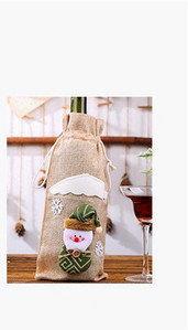 Χριστουγεννιάτικα Καλύμματα Μπουκαλιού Κόκκινου Κρασιού Άγιος Βασίλης Κάλυμμα μπουκαλιού σαμπάνιας DIY Στολίδια Χριστουγεννιάτικα διακοσμητικά τραπεζιού για πάρτι σπιτιού