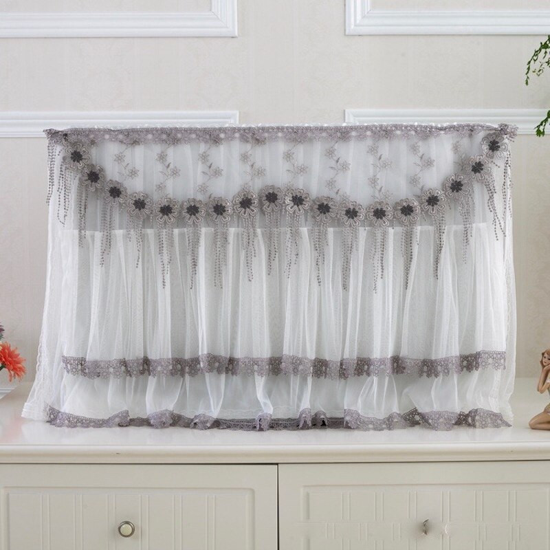 32 38 42 48 52 55 60-palcový TV kryt Dekoratívny kryt Dekorácia Čipkovaná dekorácia pre plochý HD LED LCD plazmový televízor Sivá oranžová