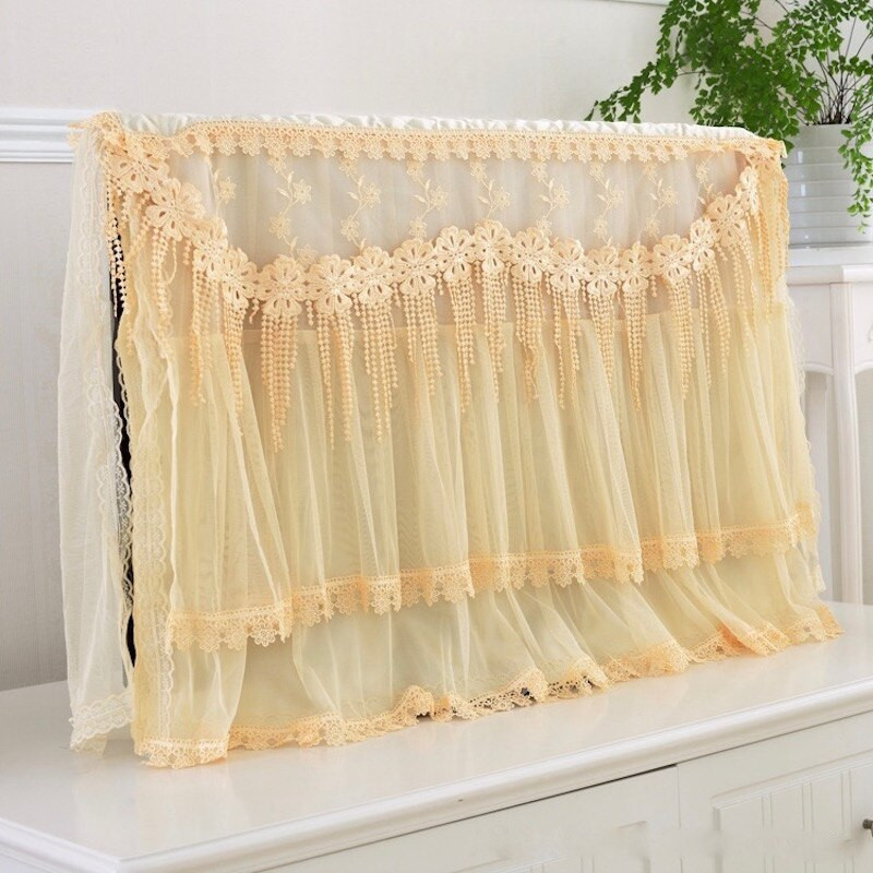 32 38 42 48 52 55 60-palcový TV kryt Dekoratívny kryt Dekorácia Čipkovaná dekorácia pre plochý HD LED LCD plazmový televízor Sivá oranžová