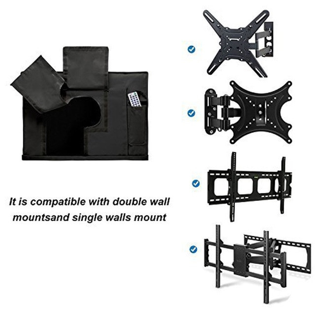 Lauko 600D vandeniui atsparus televizoriaus dangtelis 22-55 colių LCD/LED televizorius, apsaugantis nuo dulkių audeklo televizoriaus ekraną Universalus televizoriaus dangtelis