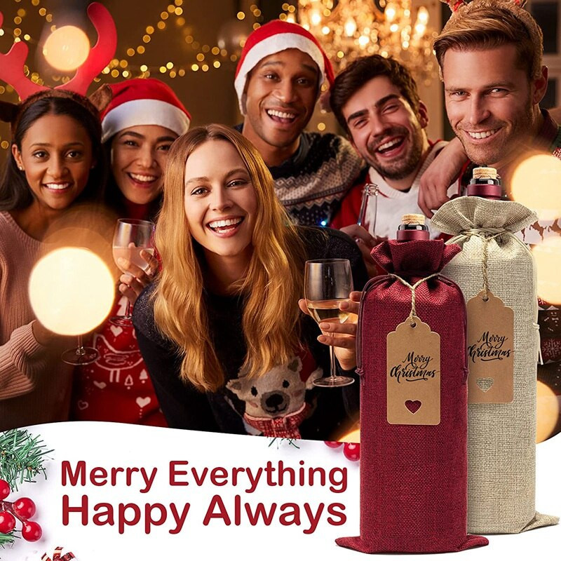 24 ks vrecúšok na víno z juty, darčekové tašky na víno, vrecká na fľaše vína so sťahovacími šnúrkami, visačkami a lanami, opakovane použiteľné kryty na fľaše vína