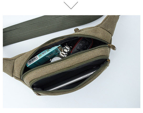 Geantă crossbody din material textil cu mai multe compartimente