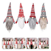 4 ks vianočných párty čiapok, zátok, vianočných párty doplnkov, vianočnej dekorácie na fľašu s trpaslíkom, vianočnej klobúčik na fľašu