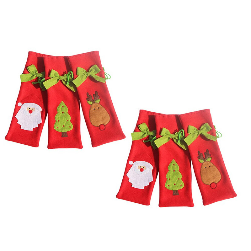 6 vnt. daugkartinio naudojimo žavingas butelio maišelio buteliuko dėklas kalėdiniam buteliui