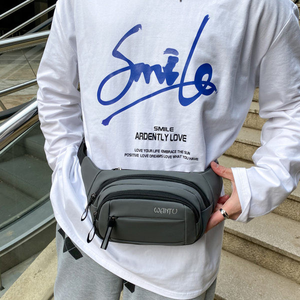 Naujo modelio vyriška juosmens rankinė su užrašu