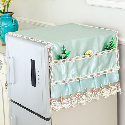 1 PC Fresh Green Refrigerator Cover Towel Microwave Oven Dustproof Cloth Drum Washing Machine Dust Cover Furniture Dust Cloth