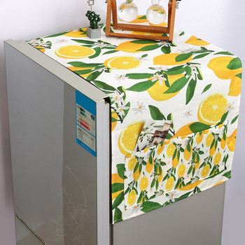 Κάλυμμα πλυντηρίου ρούχων ψυγείου Lemon Fruit Πανί κάλυμμα σκόνης με κουκκίδες Καρό Γεωμετρικό κάλυμμα ψυγείου πανί κάλυμμα σκόνης