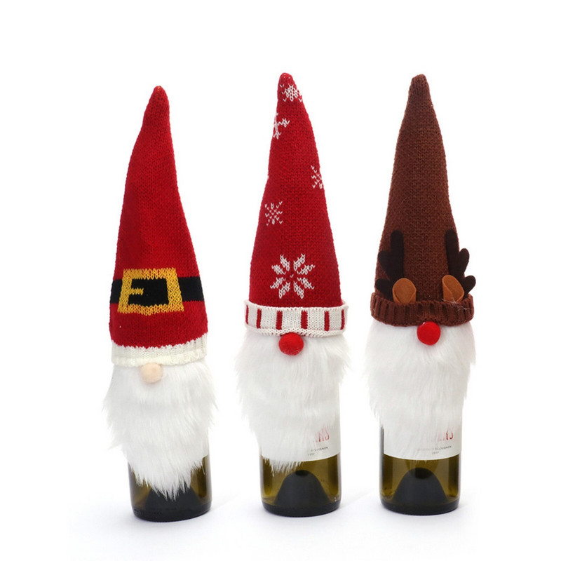 Božićni ukrasi Dekoracija boca vina Pleteni set za vino Stolni pribor Radna čaša za vino