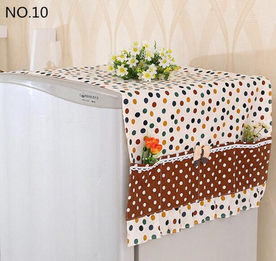 Kvaliteetne hingav külmiku pesukubu tolmukindel kate ühe uksega pitsiga kapuuts külmiku kate riputusrätik külmiku jaoks