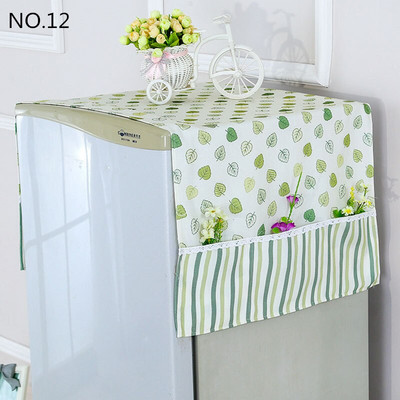 Kvaliteetne hingav külmiku pesukubu tolmukindel kate ühe uksega pitsiga kapuuts külmiku kate riputusrätik külmiku jaoks