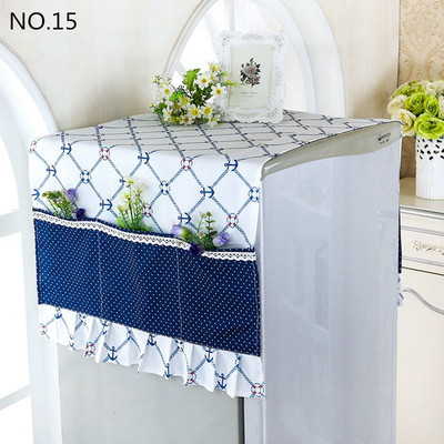 Kvaliteetne hingav külmiku pesukubu tolmukindel kate ühe uksega pitsiga kapuuts külmiku kate riputusrätik külmiku jaoks