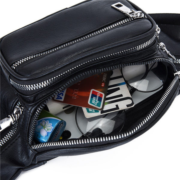 Ikdienas vīriešu soma no eko ādas un rāvējslēdzēja