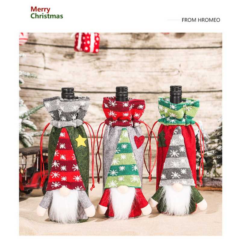 Božićne potrepštine Pleteni šumski čovječuljak Set za vino Set za šampanjac Stolna atmosfera Čaša za vino u koju stane cijela boca