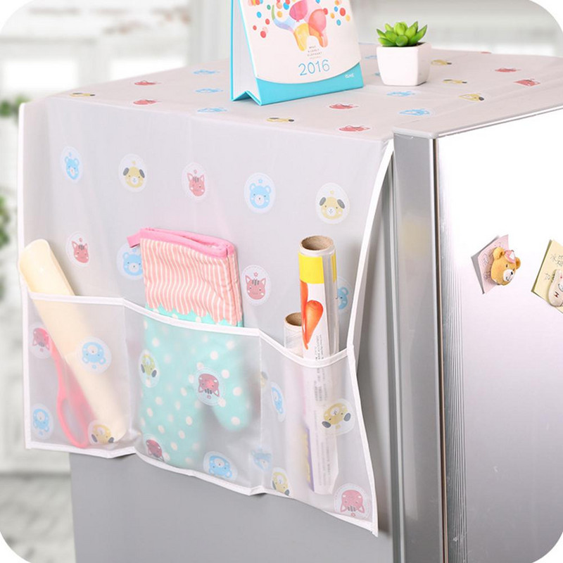 1 tk Lihtne külmiku tolmukate hoiutaskutega PEVA veekindlad tolmukindlad trükipesumasina katted