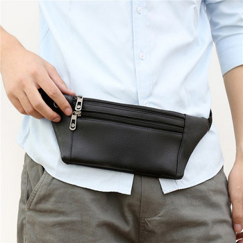 Модерна мъжка чанта от еко кожа в черен и кафяв цвят