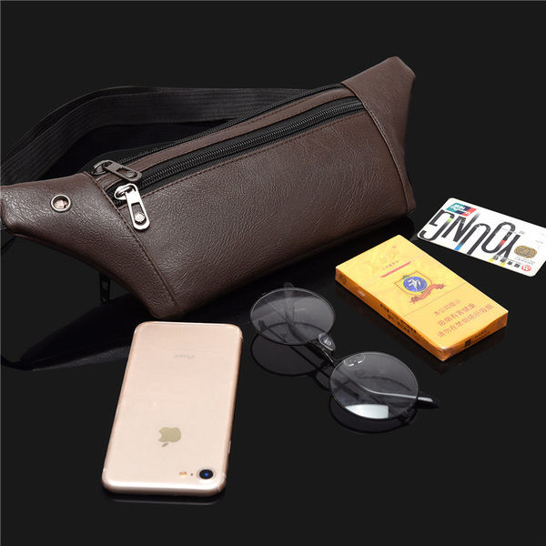 Moderná pánska taška z eko kože v čiernej a hnedej farbe