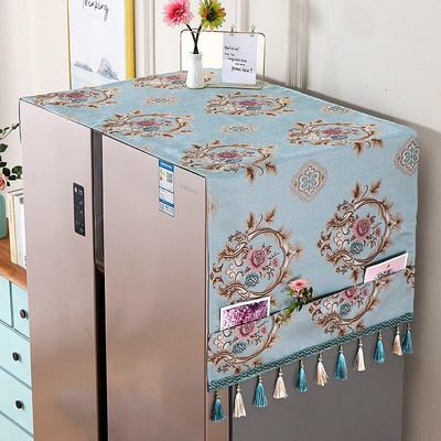 65x170cm virágos hűtőszekrény porvédő szövetszekrény Vízálló porvédő tárolózsebekkel Többfunkciós hűtő felső kendő