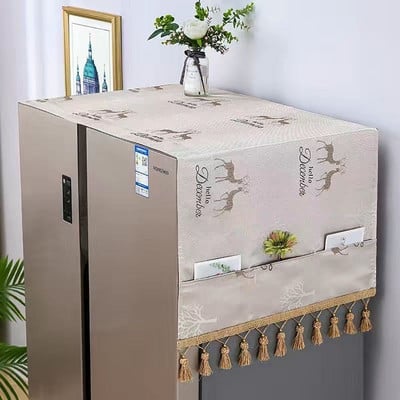 65x170cm virágos hűtőszekrény porvédő szövetszekrény Vízálló porvédő tárolózsebekkel Többfunkciós hűtő felső kendő