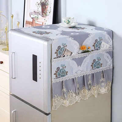 65x170cm virágos hűtőszekrény porvédő szövetszekrény Vízálló porvédő tárolózsebekkel Többfunkciós hűtő felső kendő