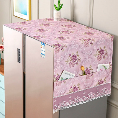 65x170cm virágos hűtőszekrény porvédő szövetszekrény Vízálló porvédő tárolózsebekkel Többfunkciós hűtő felső kendő