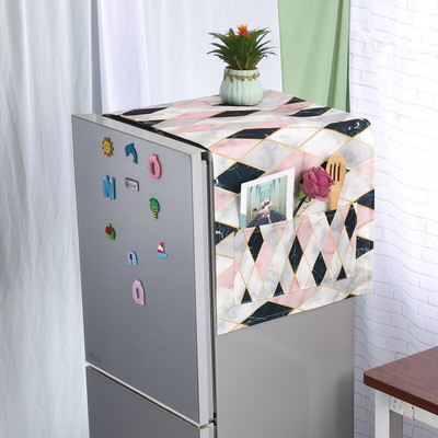 Husă pentru frigider din bumbac cu frunze simple coreene, cu 1-2 uși, pentru decorarea casei, cu geometrie, cu flori de desene animate, capac pentru mașină de spălat tambur