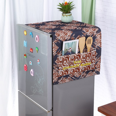 Husă pentru frigider din bumbac cu frunze simple coreene, cu 1-2 uși, pentru decorarea casei, cu geometrie, cu flori de desene animate, capac pentru mașină de spălat tambur