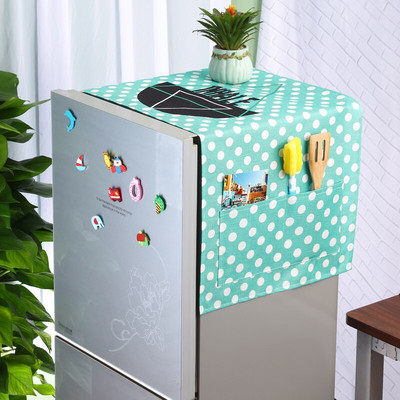 Husă pentru frigider din bumbac cu frunze simple coreene, cu 1-2 uși, pentru decorarea casei, cu geometrie, cu flori de desene animate, capac pentru mașină de spălat tambur