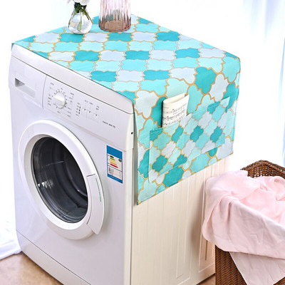 Husă pentru frigider din bumbac cu frunze simple coreene, cu 1-2 uși, pentru decorarea casei, cu geometrie, cu flori de desene animate, capac pentru mașină de spălat tambur