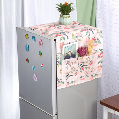 Husă pentru frigider din bumbac cu frunze simple coreene, cu 1-2 uși, pentru decorarea casei, cu geometrie, cu flori de desene animate, capac pentru mașină de spălat tambur